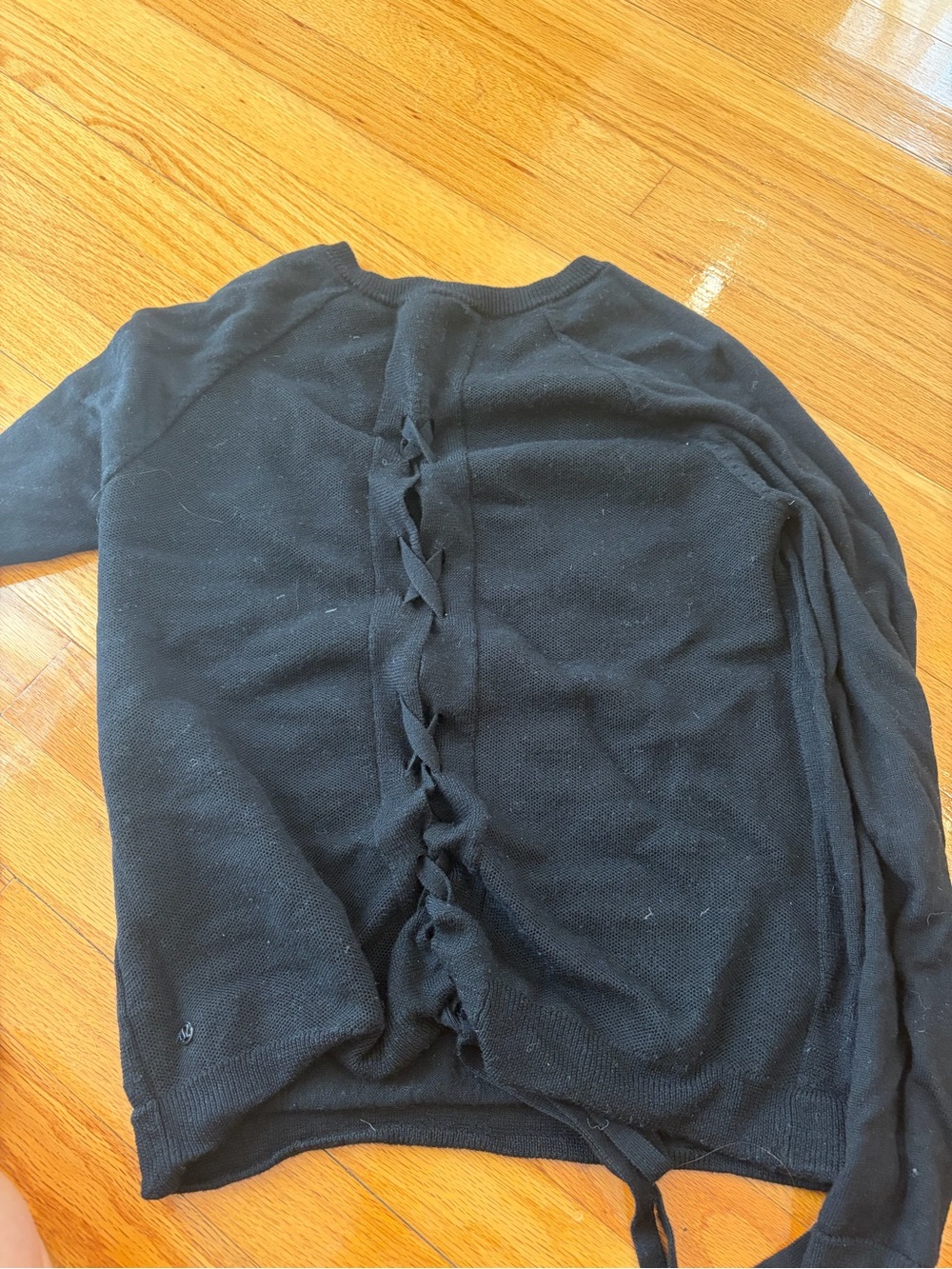 lululemon athletica Black Lace-Detail Crewneck Sweater